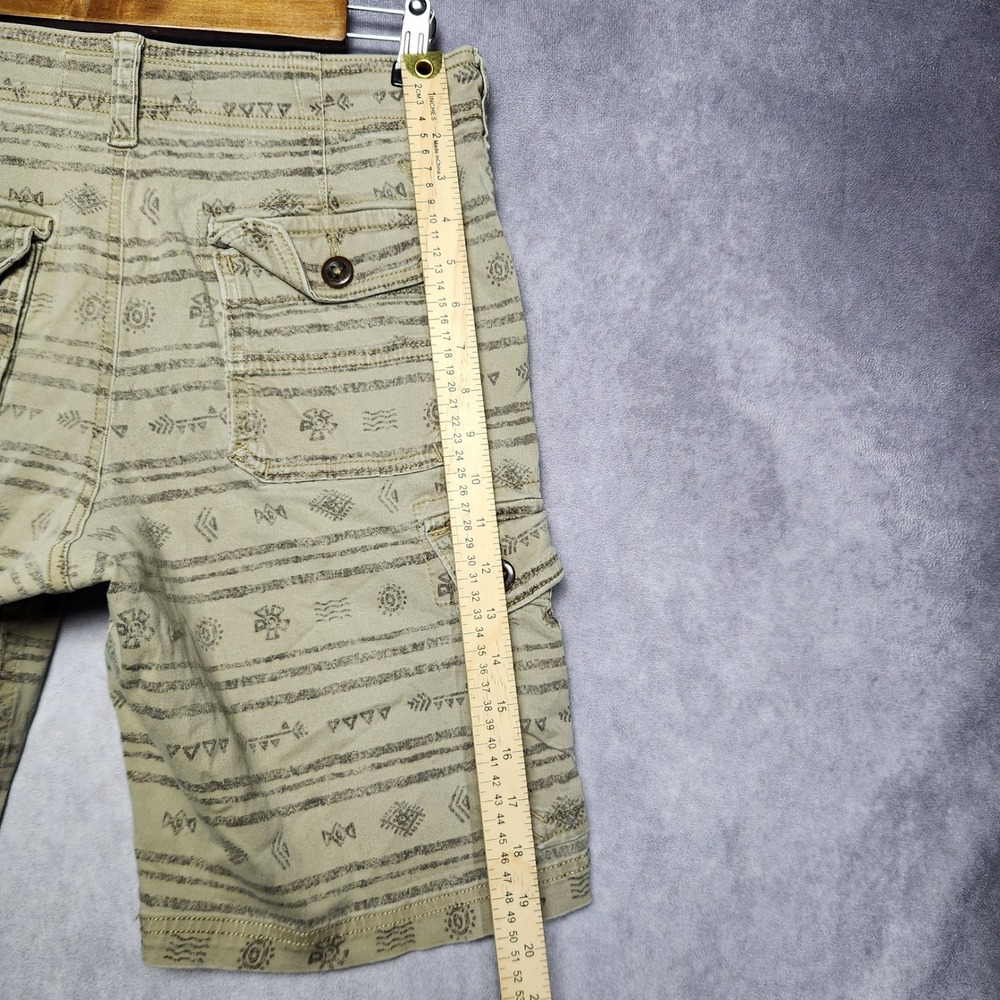 American Eagle Mens 32 Cargo Shorts Tan Brown Cave Art Print Classic Active Flex - Picture 9 of 14